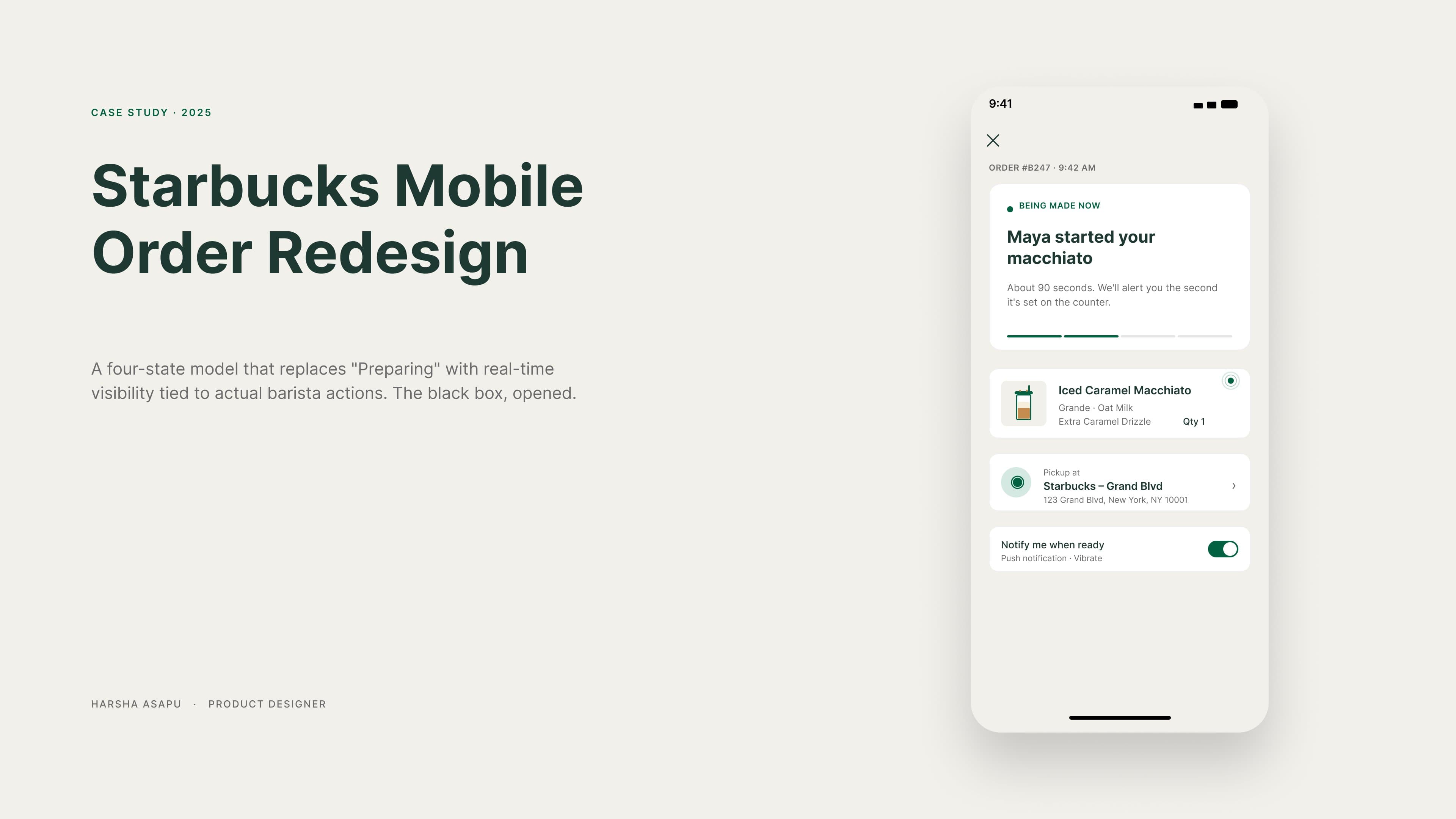 Starbucks Mobile Order Redesign